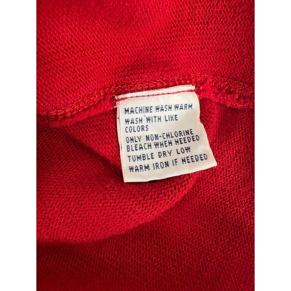 VTG Polo Ralph Lauren Red Crest Logo Long Sleeve Rugby Shirt Men's Size L - Picture 8 of 8